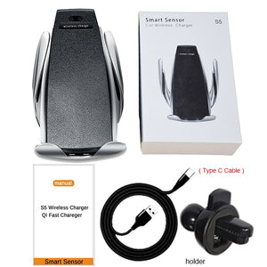 10W Wireless Car Charger S5 Automatic Clamping for iPhone xr Huawei Samsung E Electronics