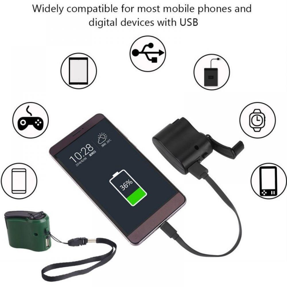 EDC USB Phone Emergency Charger For Camping Hiking Outdoor Sports Hand Crank Travel Charger camping equipment Survival Tools E Electronics