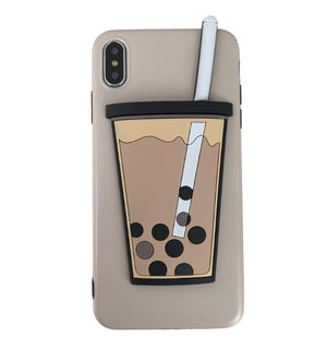 Bubble Tea Drink Bottle Pattern For iPhone 7 Plus X XR XS Max 8 6 Plus E Electronics