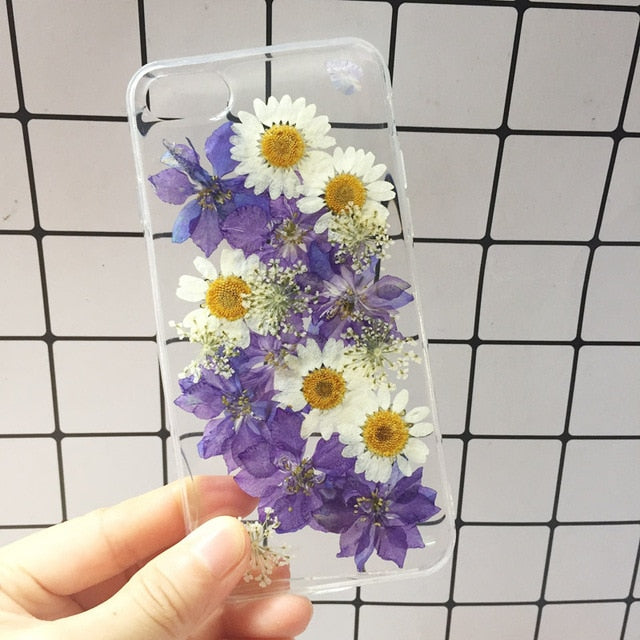 Real Pressed Dried Flowers Phone Case For iPhone XS Max XR 6 6s 7 8 Plus X E Electronics