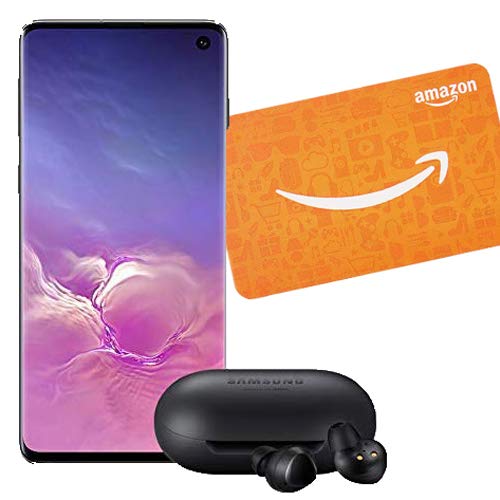 Samsung Galaxy S10 Unlocked Phone 128GB - Prism Black with Samsung Galaxy Buds and $50 Amazon Gift Card E Electronics
