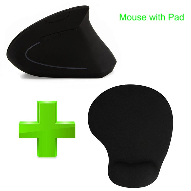 Wireless Mouse Ergonomic Optical 2.4G 800/1200/1600DPI Colorful Light Wrist Healing Vertical Mouse E Electronics