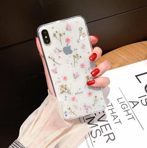 Real Pressed Dried Flowers Phone Case For iPhone XS Max XR 6 6s 7 8 Plus X E Electronics