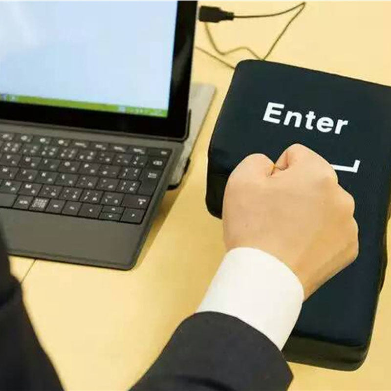 Office Computer Jumbo USB Big Enter Key Pillow USB Gadgets Desktop Nap Pillow Anti-Stress Hand Tool for Laptop Novelty Gift E Electronics