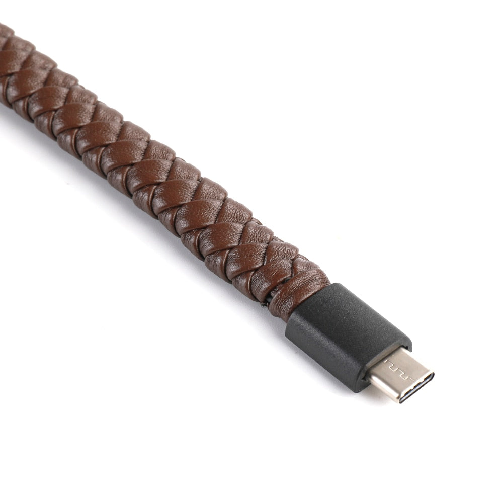 Braided USB Charging Bracelet Leather Phone Charging Cable E Electronics