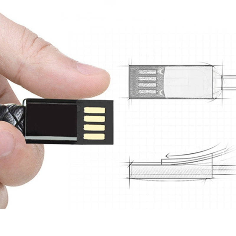 Portable Leather Mini Micro USB Bracelet Charger E Electronics