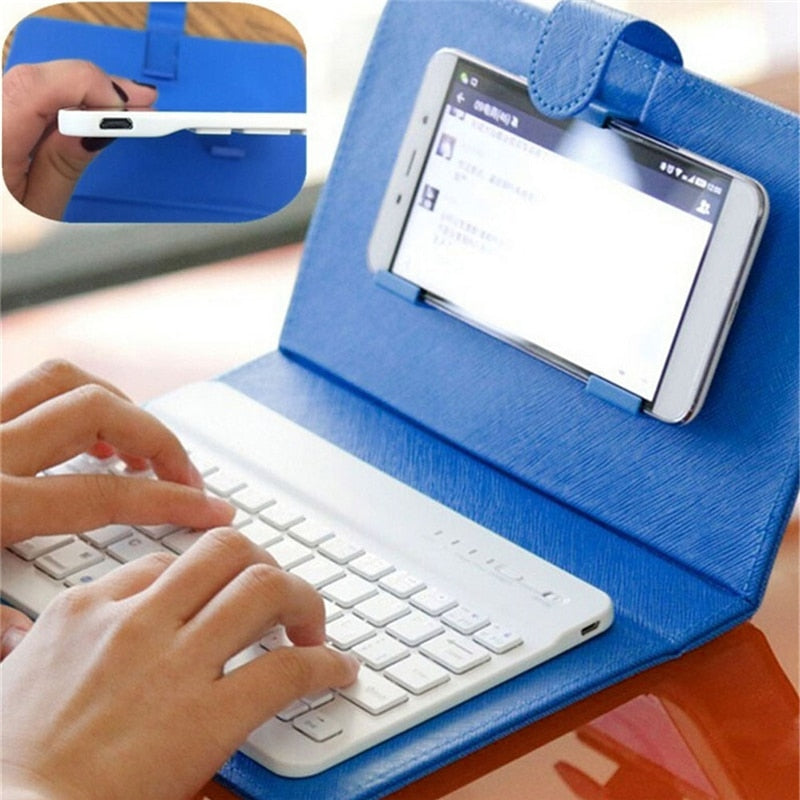 Leather Wireless Keyboard Case for iPhone E Electronics